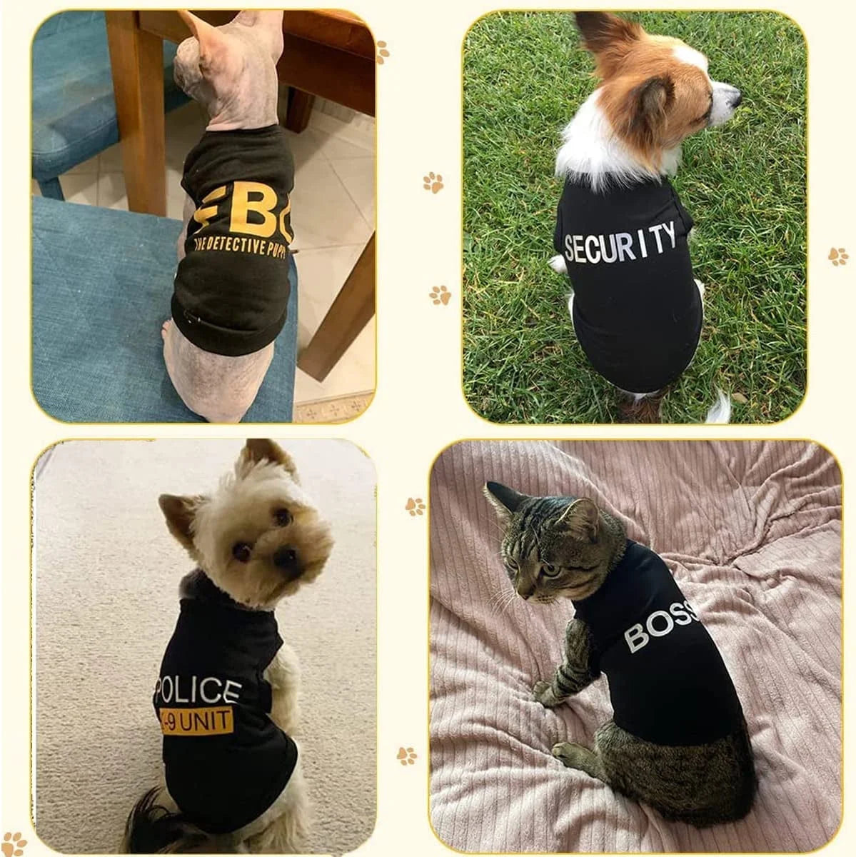 4 Packs Dog Shirts for Small Dog, Pet T-Shirts Clothes Vest for Puppy Boy Girl